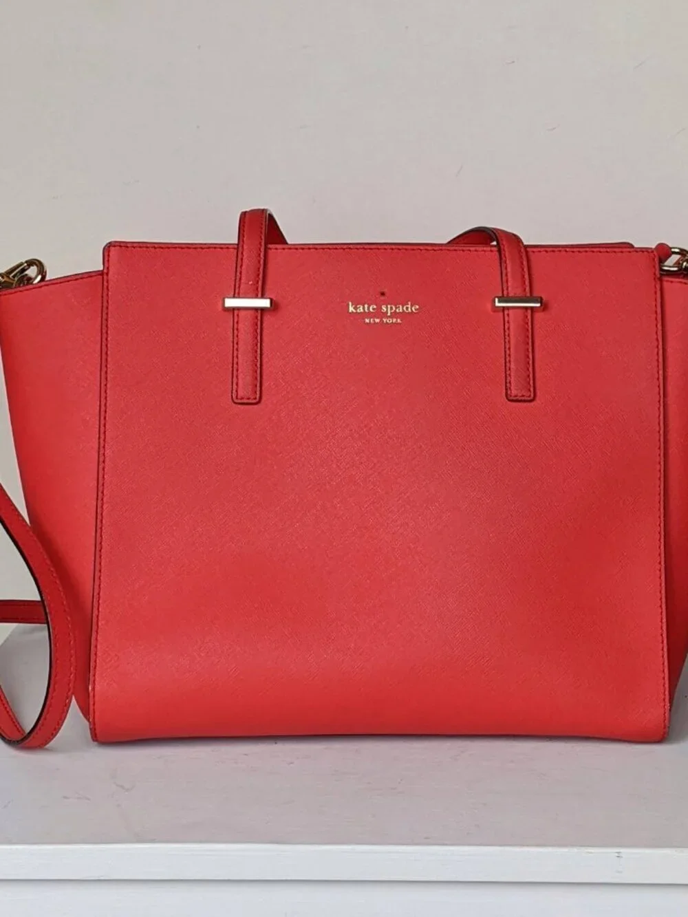 Kate Spade Hayden Cedar Street Red Leather Satchel Purse Bag